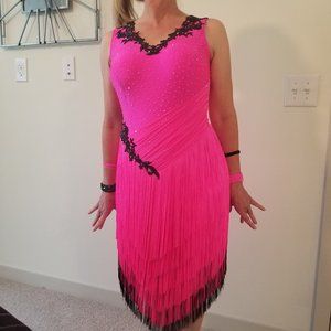 Performance Competition Latin Dance Dress custom made, size 8